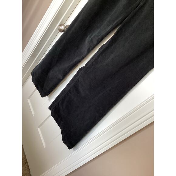 J. Crew Women's Flat Front Stretch Pockets Corduroy Wide Leg Pants Black Size 30 - Picture 2 of 10